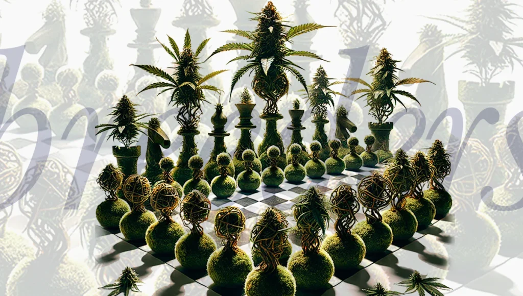 Cannabis breeder chess pieces — The Breeder's Voice editorial series
