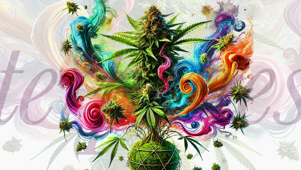 Colourful cannabis terpene illustration — The Terpene Conversation editorial series